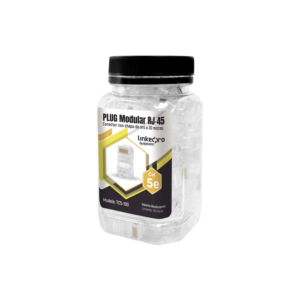 Bote con 100 Piezas de Plug Modular RJ45 Cat5e sin blindaje, chapado de oro a 30 micras para durabilidad extrema
