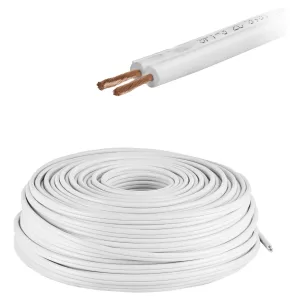 20 Mts Cable Tipo Pot Duplex Calibre 10 Flexible 100% Cobre Cubierta Blanco