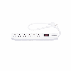 Multicontacto con Supresor de Picos 450 Joules, Voltaje de Entrada: 127 Vca NEMA 5-15P, Con 6 Salidas NEMA 5-15R.
