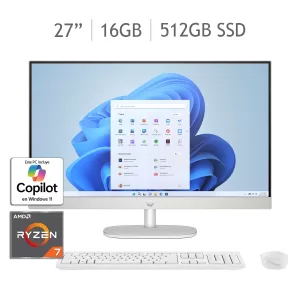 HP All-In-One 27-cr0011la 27'', Ryzen 7-7730U, 16GB RAM, 512GB SSD, Windows 11 Home
