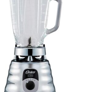 OSTER Licuadora Clásica Cromada, con Perilla Ergonómica, de 3 Velocidades, Cromo