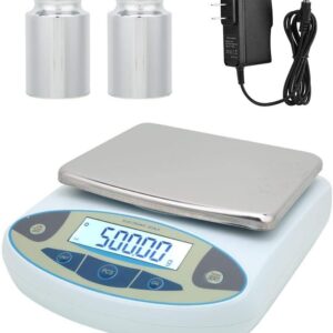 Balanza de peso de precisión, 100-240V 5 kg 0.01 g Pantalla LCD Balanza digital Balanza electrónica(US Plug)