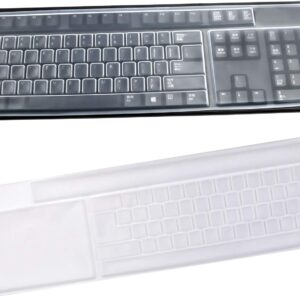 Juego de 2 fundas protectoras para teclado de computadora transparente 104/107 teclas estándar