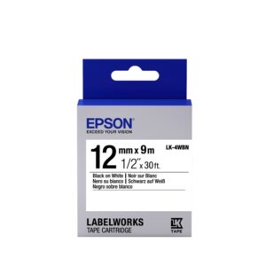 Cinta Epson LK-4WBN Negro sobre Blanco, 12mm x 9m