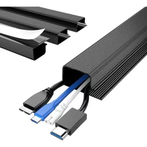 Canaleta Organizador de cables, canal tipo J, con adhesivo - 4 piezas de 41cm