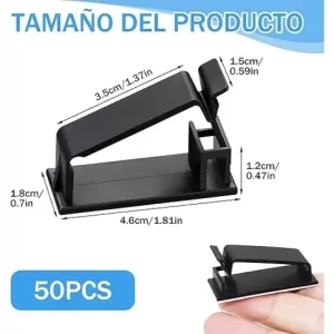 50 Clips Autoadhesivos Para Gestión De Cables