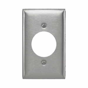 Placa para Receptaculo Sencillo 20 y 30 A de Media Vuelta/ 1.6" (40 mm) / Acero Inoxidable.