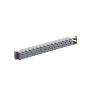 PDU Básico para Distribución de Energía, Enchufe de Entrada NEMA 5-15P, Con 12 Contactos NEMA 5-20R, Instalación Horizontal de 19in, 1UR, 15 Amp, 120 Vca