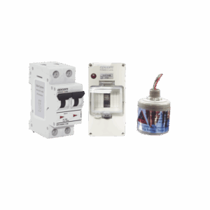 Kit de Centro de Carga Para Corriente Directa, Breaker de hasta 800 Vcc de 40 A con Supresor de Descargas Atmosféricas.