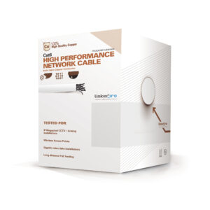 Bobina de cable de 152 Metros Cat6+ Calibre 23, color Blanco, uso en interiores