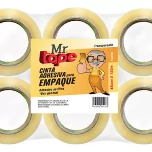 Cinta Adhesiva Empaque Transparente Mr Tape 48mmx150m Pack 6