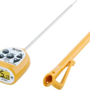 TAYLOR  9878e Termómetro Digital De Bolsillo Contra Agua, LCD Retroiluminado Ámbar, temperatura máxima de medición: 260°C