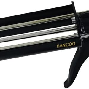 BANCOO Pistola de calafateo doble profesional para 400 ml/14 onzas líquidas (relación de mezcla 1:1), pistola de epoxi doble de metal, aplicador de cartucho calcomanía sin goteo de doble componente, manual de pistola de enlace de panel