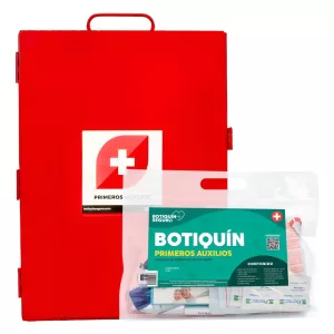 Botiquín Grande metálico con Productos Para Primeros Auxilios 42 Pzs