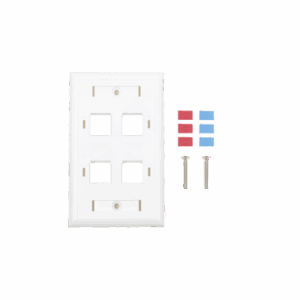 LINKEDPRO BY EPCOM LPFP24 - Placa de pared de 4 puertos, Keystone, con espacio para etiqueta, Color blanco | SYSCOM