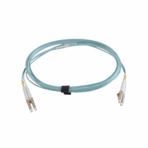 SIEMON FJ2LCLC5L05AQ - Jumper de Fibra Óptica Multimodo 50/125 XGLO OM3, LC-LC Duplex, OFNR, Color Aqua, 5 Metros | SYSCOM