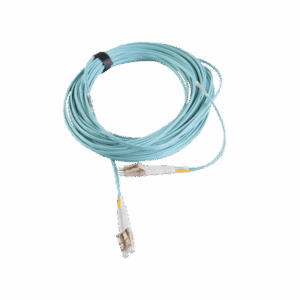 SIEMON FJ2LCLC5L10AQ - Jumper de Fibra Óptica Multimodo 50/125 XGLO OM3, LC-LC Duplex, OFNR, Color Aqua, 10 Metros | SYSCOM