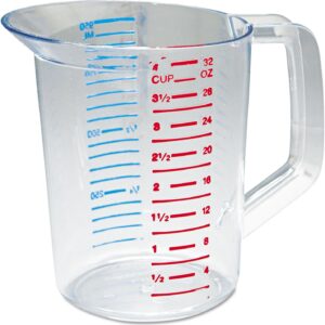 Rubbermaid Bouncer  Taza medidora transparente, 4 tazas O 1/4 cuarto de galón (950 mL), transparente, grado alimenticio, -40° F a 212° F