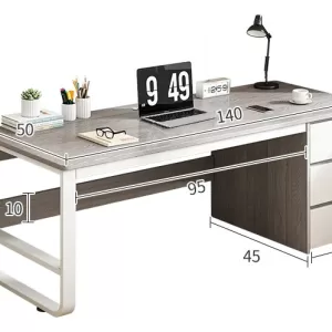 Escritorio De Oficina Madera Minimalista 120cm Con Cajones