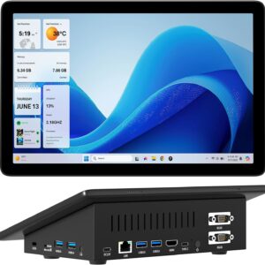 HIGOLEPC Mini PC, mini computadora con visualización táctil de 10.1 pulgadas con batería, Celeron N5095 8GB RAM/128GB ROM, Dual RS232 HDMI 2.0, BT 5.0, WiFi 5, tipo C, soporte de arranque automático