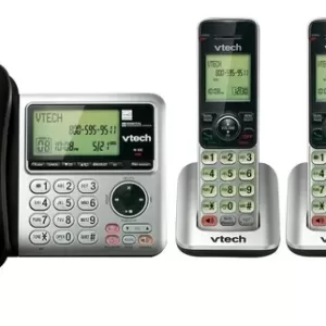 Set De 2 Vtech Telefonos Base Alambrica + Extension Cs6649-2 Gris