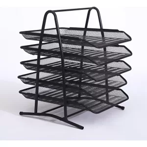 Charola Organizadora para escritorio, con Bandeja De 5 Niveles, negro, metálico