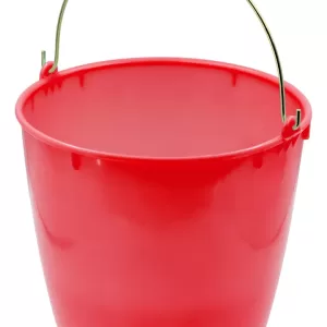 Cubeta De Plástico Flexible, 10 Lt, Asa de Metal, Color Rojo, Paquete de 3 cubetas
