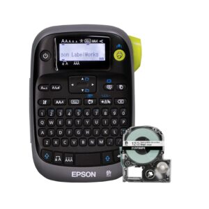 LABELWORKS Epson LW-PX300 Etiquetador Industrial para Oficina – Compatible con Etiquetas Adhesivas, Imanes y Tubo Termocontraíble, Diseño Portátil de Mano, Solo Etiquetador y Cinta
