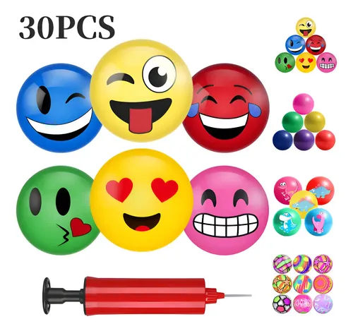 30 Pelotas Plástico Saltarina Para Inflar 22cm Con Inflador 30 Pelotas Plástico Saltarina Para Inflar 22cm Con Inflador