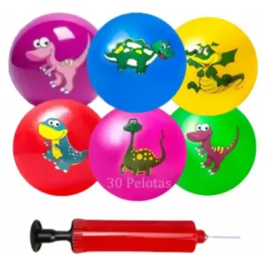 30pcs Pelota Economica 22cm De Mayoreo Decorada Con Inflador