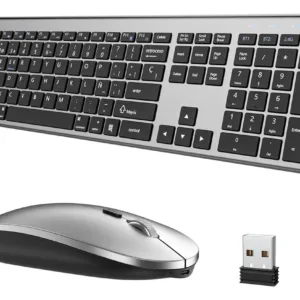 Kit Teclado y Mouse Inalámbrico ZUSZOX Bluetooth y 2.4G Recargable, Español